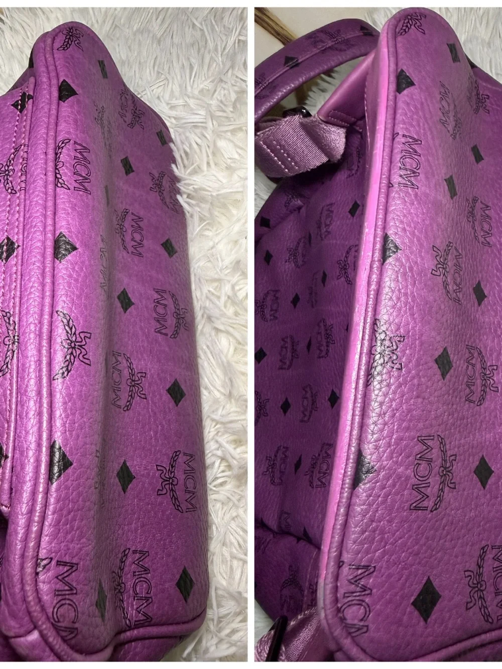 MCM Purple Visetos Mini Backpack